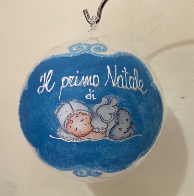 Pallina di Natale in vetro personalizzabile, Il Primo Natale di ....