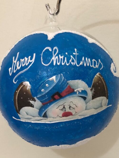 Pallina Natalizia in vetro con scritta " Merry Christmas + Nome"