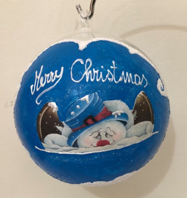 Pallina Natalizia in vetro con scritta " Merry Christmas + Nome"