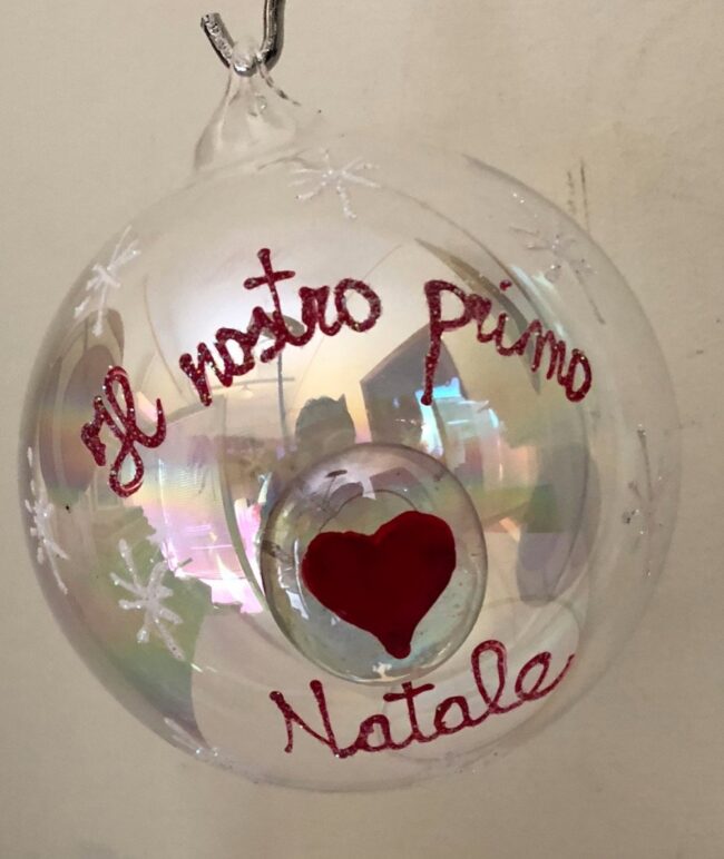 Pallina di Natale in vetro personalizzabile, Il Primo Natale di .... - immagine 2