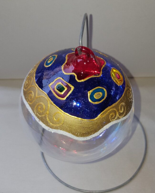 Pallina di Natale in vetro con disegni multicolor, personalizzabile - immagine 5