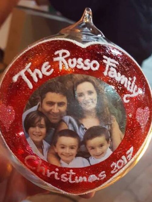 Pallina di Natale in vetro personalizzabile con vostra foto jpg