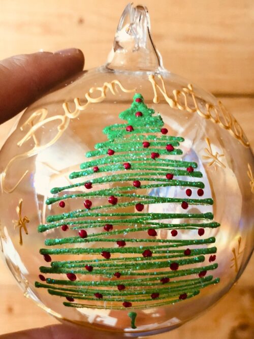 Pallina di natale con Albero in vetro personalizzabile