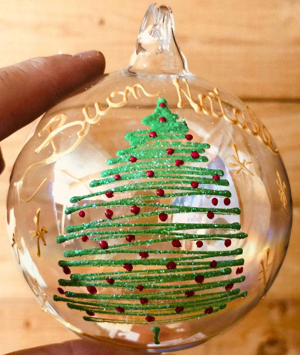 Pallina di natale con Albero in vetro personalizzabile