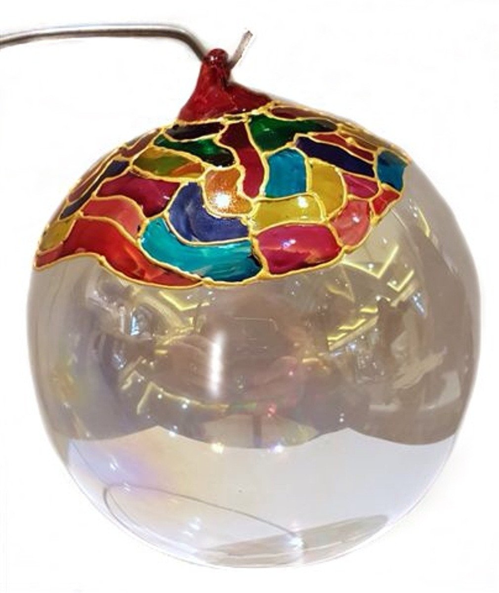Pallina Natalizia in vetro multicolor personalizzabile con scritta