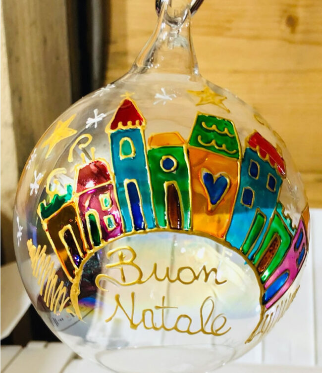 Pallina Natalizia con casette moderne