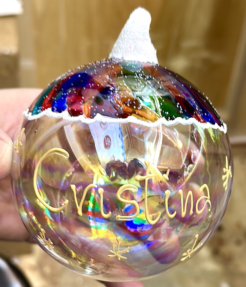 Pallina di Natale in vetro personalizzabile, Multicolor - immagine 3