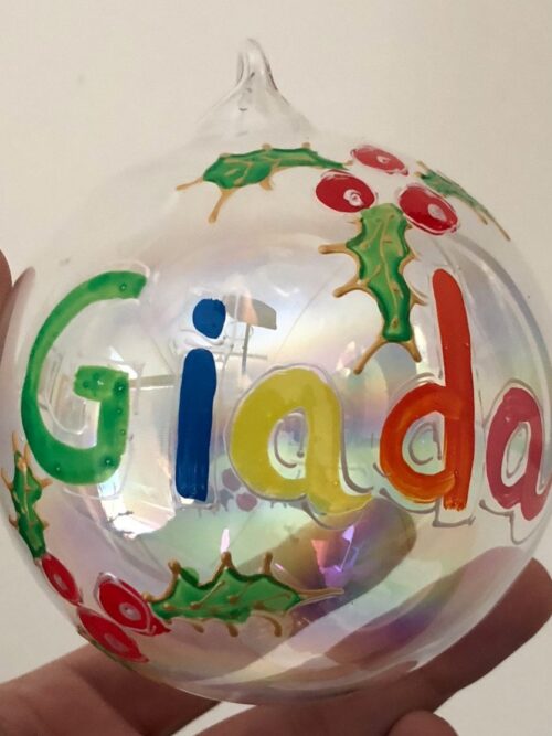 Pallina di Natale in vetro personalizzabile, nome....