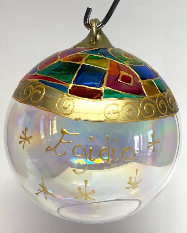 Pallina di Natale in vetro personalizzabile, Klimt - immagine 3