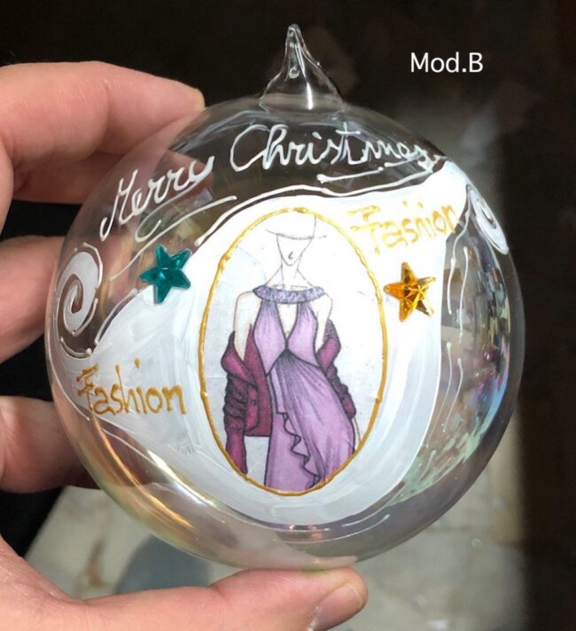 Pallina natalizia in vetro decorata a mano - Fashion - immagine 2