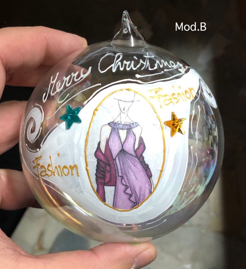 Pallina natalizia in vetro decorata a mano - Fashion - immagine 2