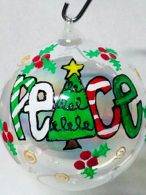 Pallina di Natale con scritta Peace