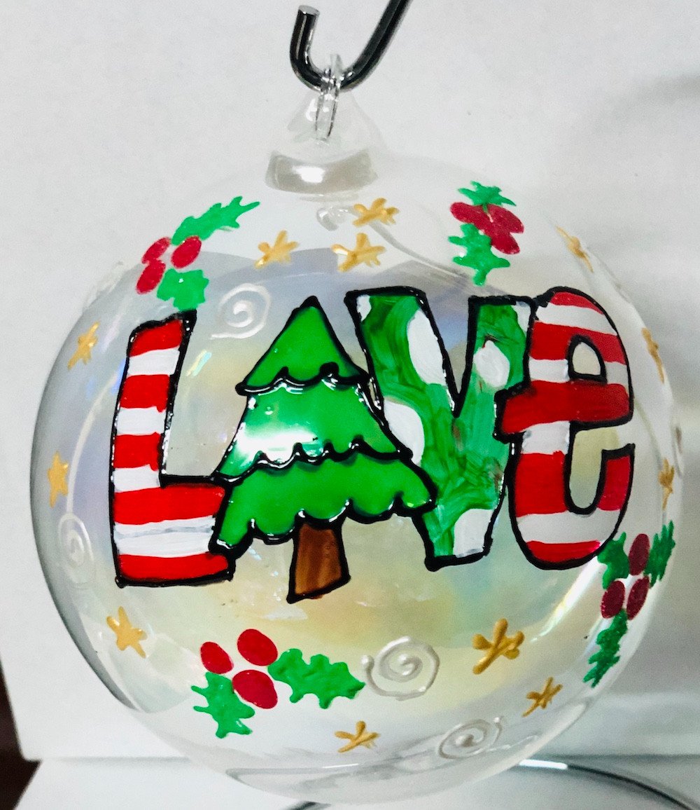 Pallina di Natale con scritta Love