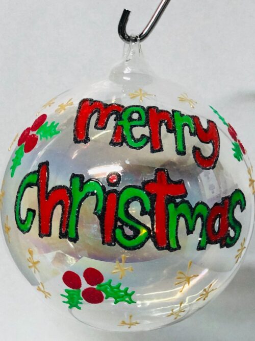 Pallina di Natale con scritta Merry Christmas