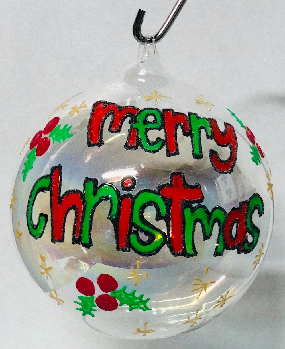 Pallina di Natale con scritta Merry Christmas