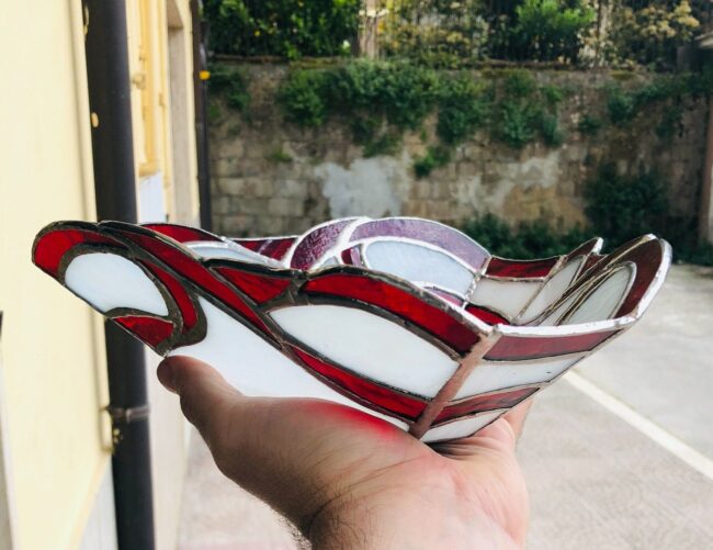 Centrotavola natalizio in vetro Tiffany - immagine 2