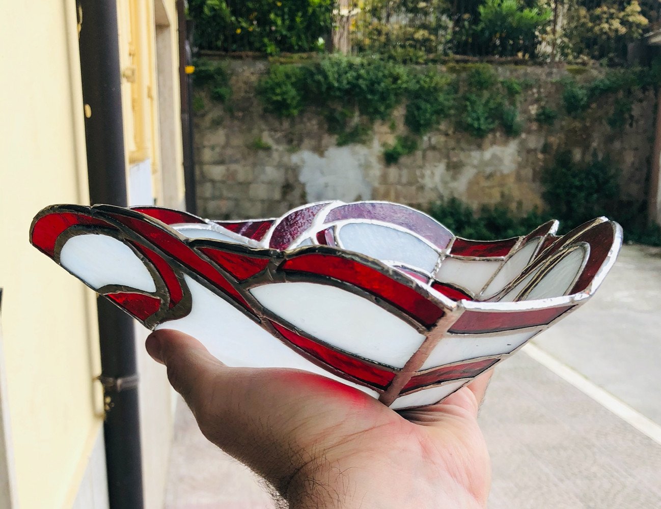 Centrotavola natalizio in vetro Tiffany - immagine 2