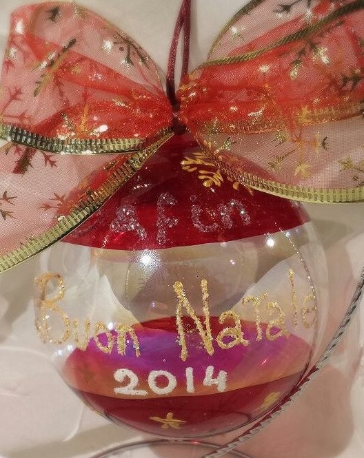 Pallina di Natale in vetro decorata a mano personalizzabile
