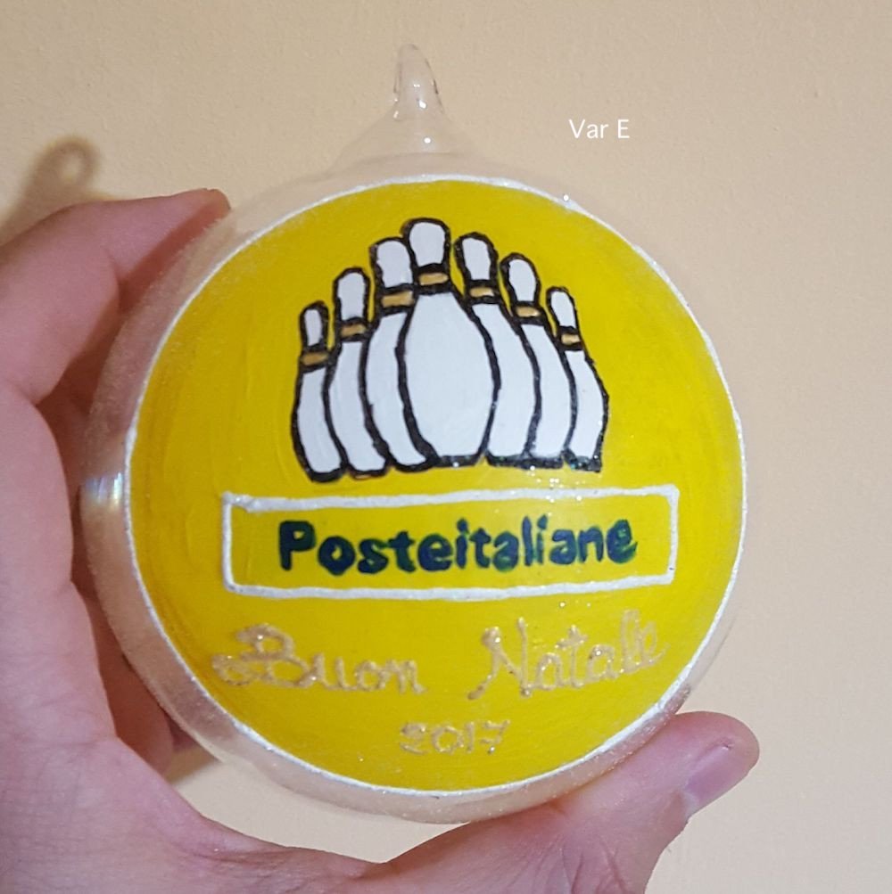 Pallina di Natale in vetro personalizzabile con logo azienda jpg. - immagine 5