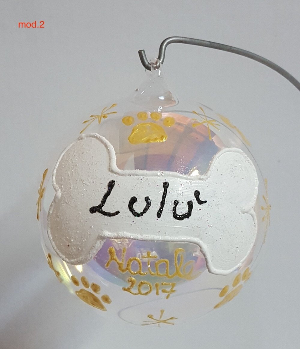 Pallina di Natale in vetro con gatto o cane, personalizzabile - immagine 4
