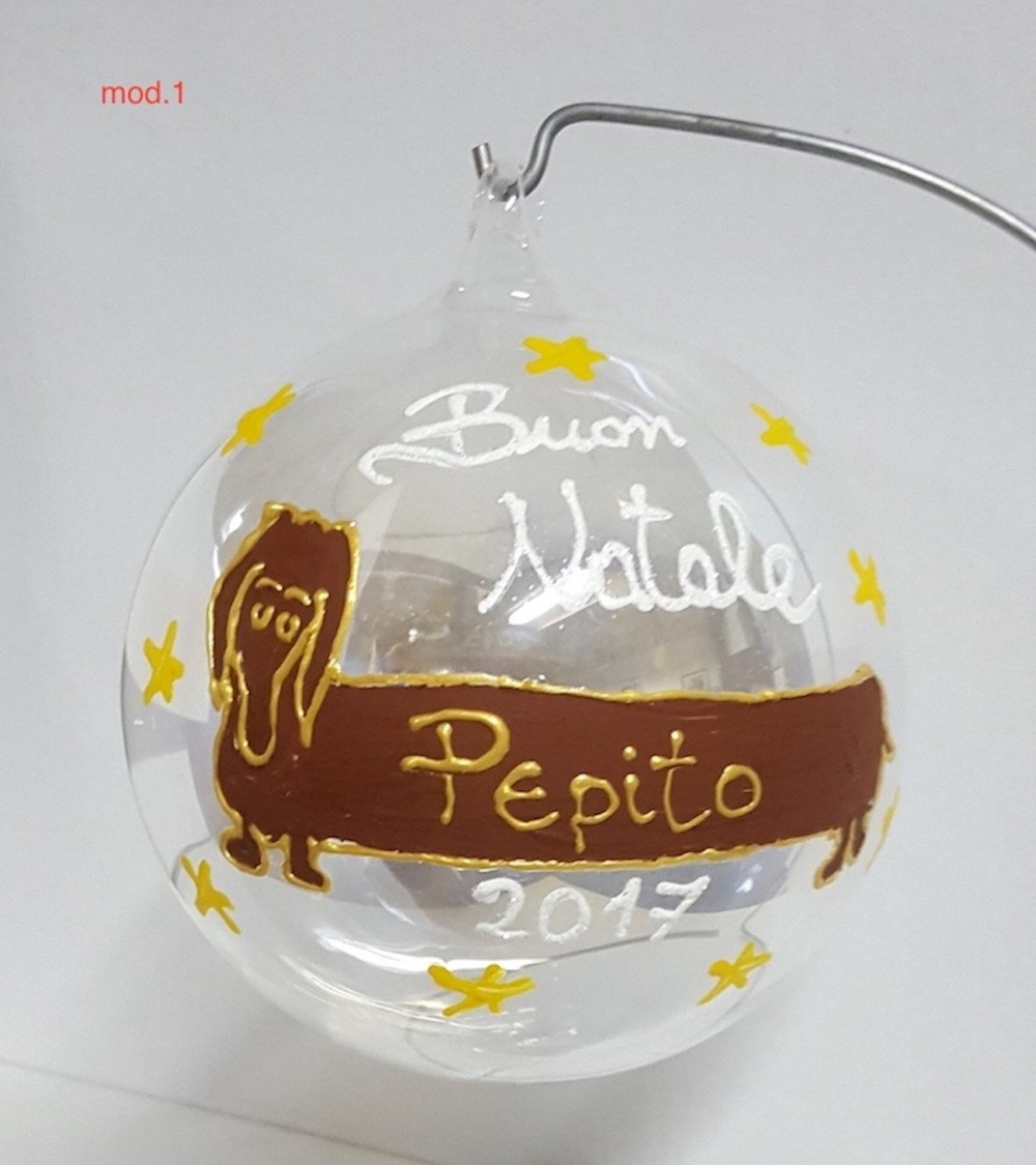 Pallina di Natale in vetro con gatto o cane, personalizzabile - immagine 3