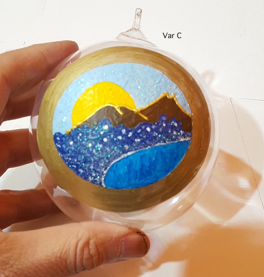 Pallina di Natale in vetro trasparente decorata " come vuoi tu" - immagine 3