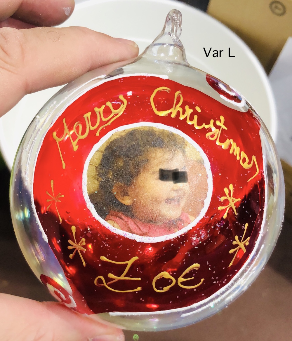 Pallina di Natale in vetro personalizzabile con foto jpg.