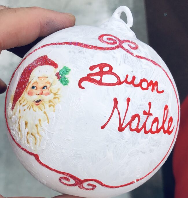 Pallina Natalizia con Babbo Natale + personalizzazione