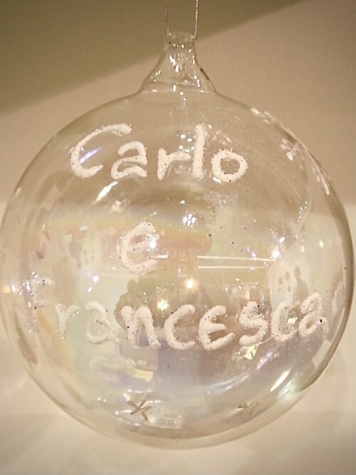 Pallina di Natale in vetro decorata a mano personalizzabile