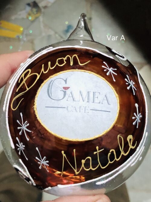 Pallina di Natale in vetro personalizzabile con logo azienda
