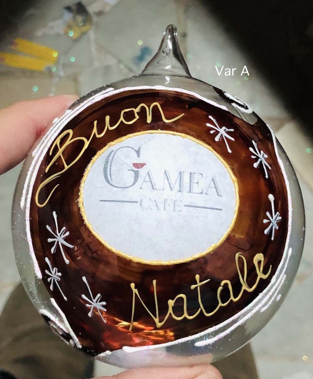 Pallina di Natale in vetro personalizzabile con logo azienda