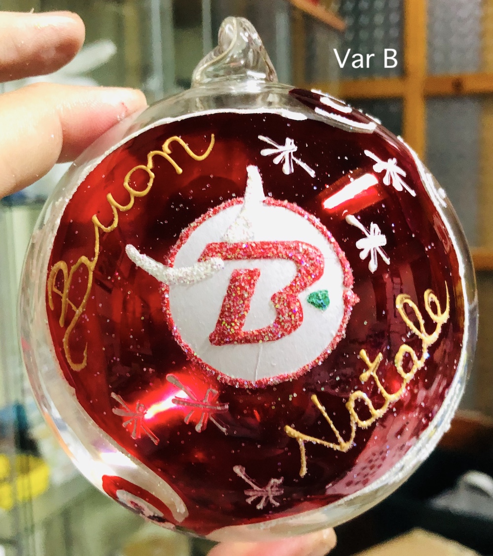 Pallina di Natale in vetro personalizzabile con logo azienda jpg. - immagine 2