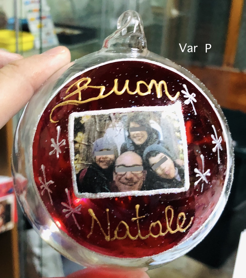 Pallina di Natale in vetro personalizzabile con scritta e  foto jpg.. (Copia) - immagine 3