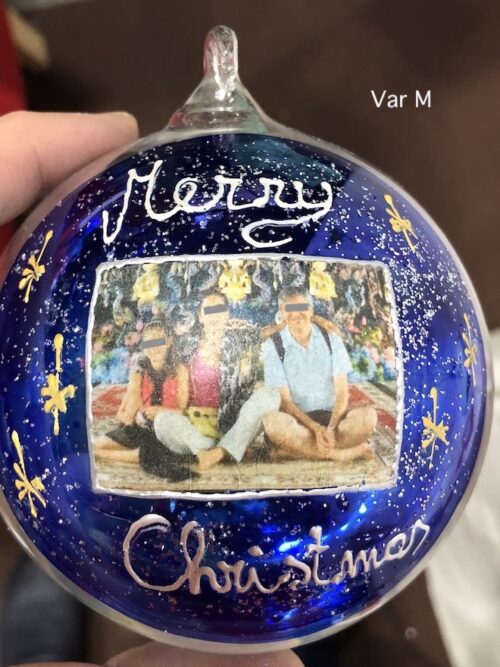 Pallina di Natale in vetro personalizzabile con scritta e  foto jpg.. (Copia)