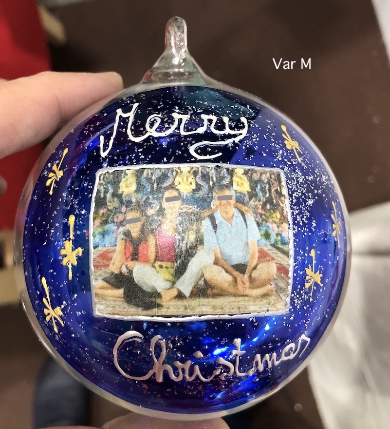 Pallina di Natale in vetro personalizzabile con scritta e  foto jpg.. (Copia)