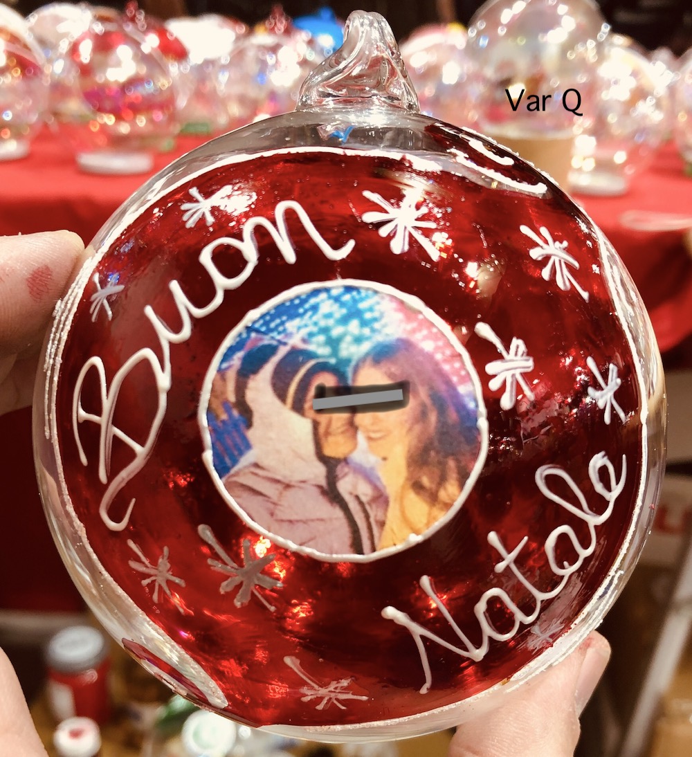 Pallina di Natale in vetro personalizzabile con scritta e  foto jpg.. (Copia) - immagine 4