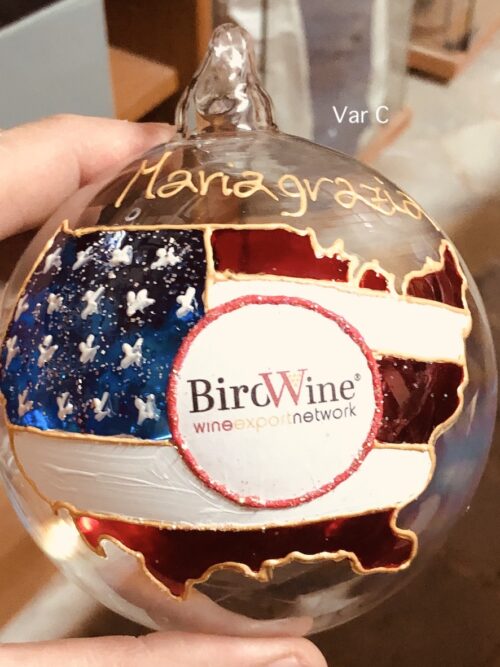 Pallina di Natale in vetro trasparente decorata " come vuoi tu"..