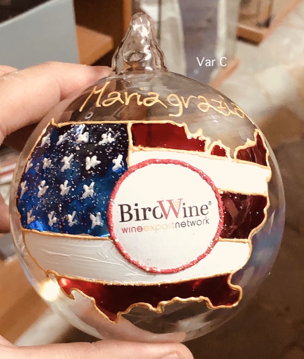 Pallina di Natale in vetro trasparente decorata " come vuoi tu"..