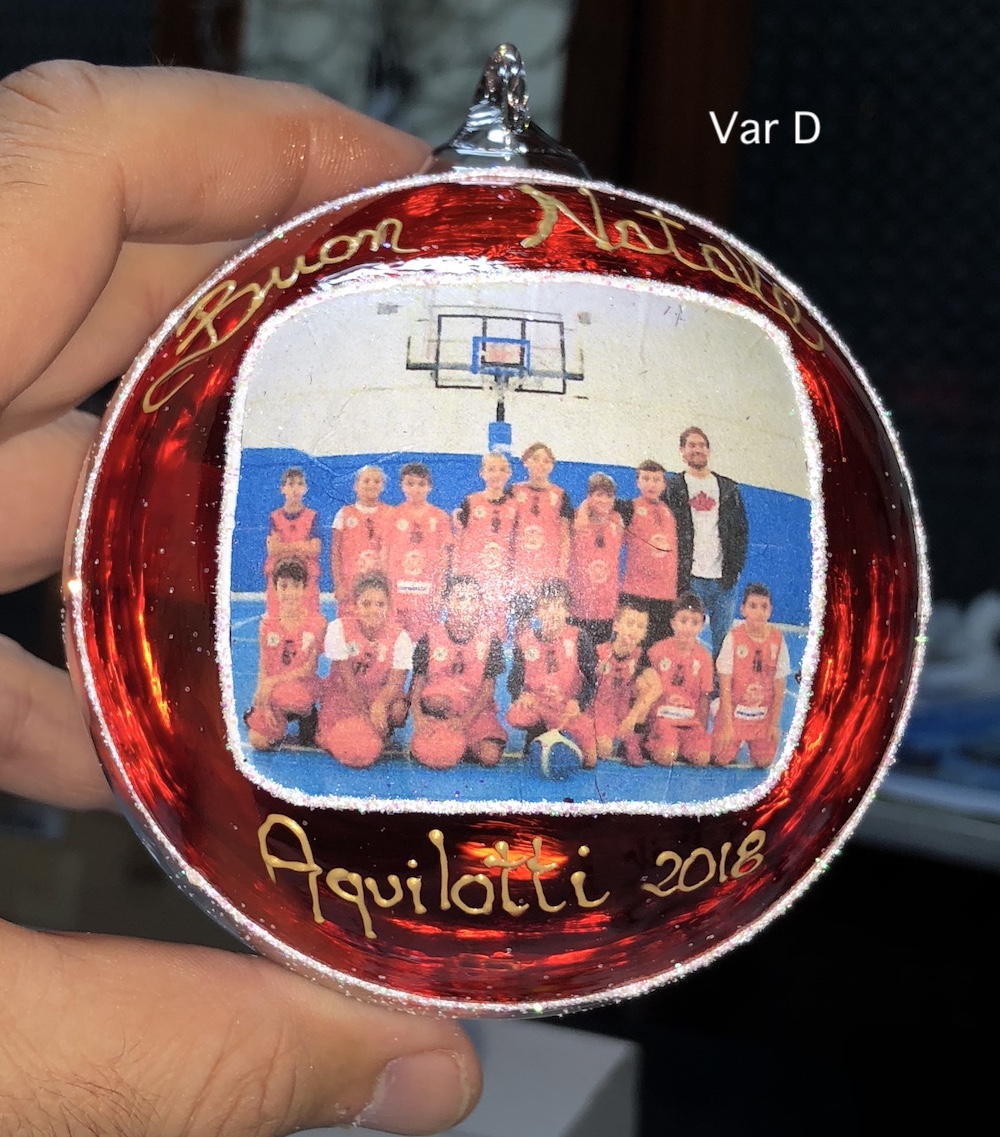 Pallina di Natale in vetro personalizzabile con logo azienda jpg. - immagine 4