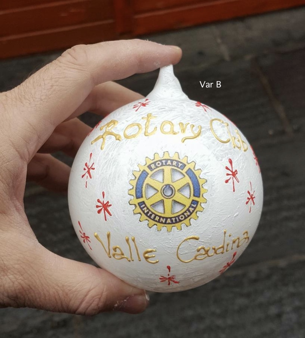 Pallina di Natale in vetro trasparente decorata " come vuoi tu".. - immagine 3