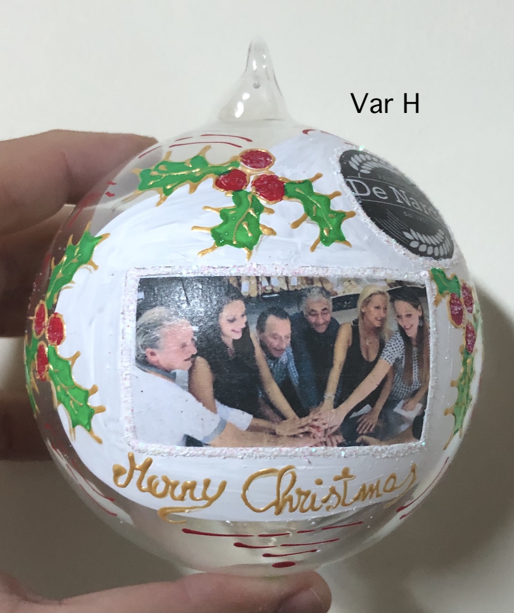 Pallina di Natale in vetro personalizzabile con foto jpg. - immagine 3