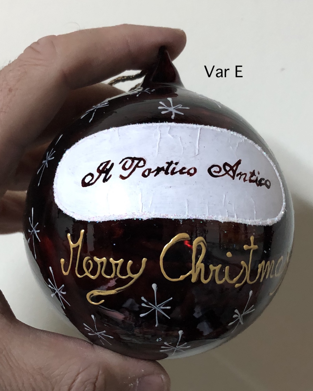 Pallina di Natale in vetro trasparente decorata " come vuoi tu".. - immagine 5