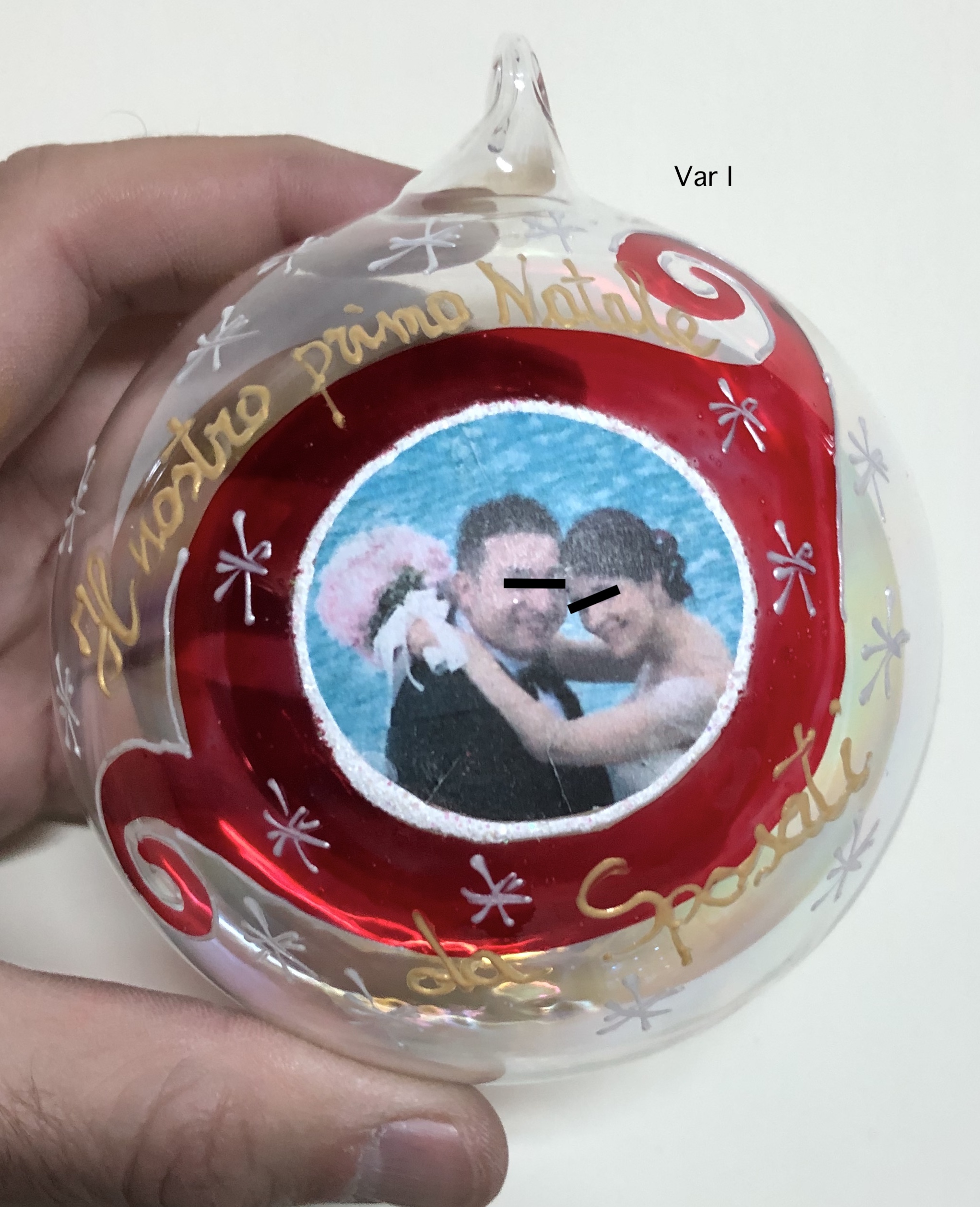 Pallina di Natale in vetro personalizzabile con foto jpg. - immagine 2