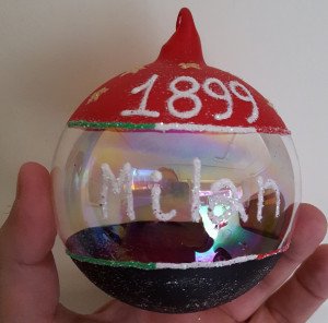 Pallina di Natale in vetro personalizzata, Milan