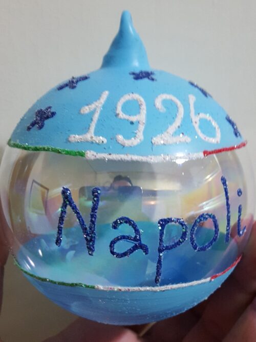 Pallina natalizia in vetro decorata a mano, Napoli