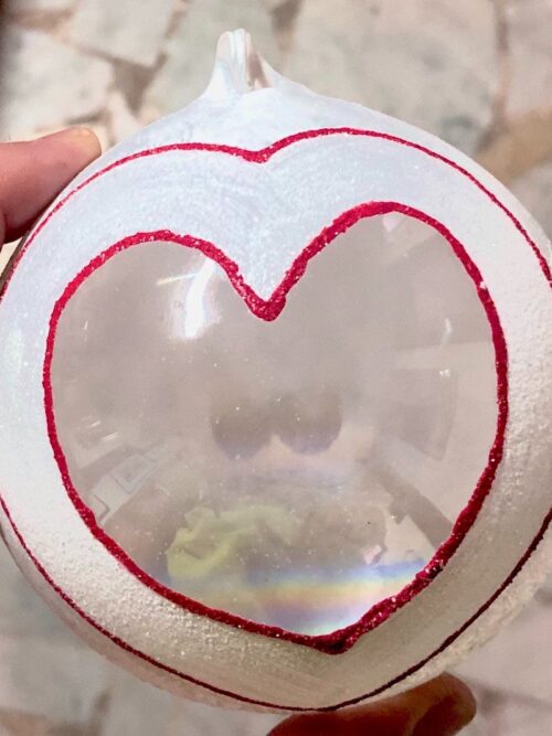 Pallina di Natale in vetro personalizzabile con cuore