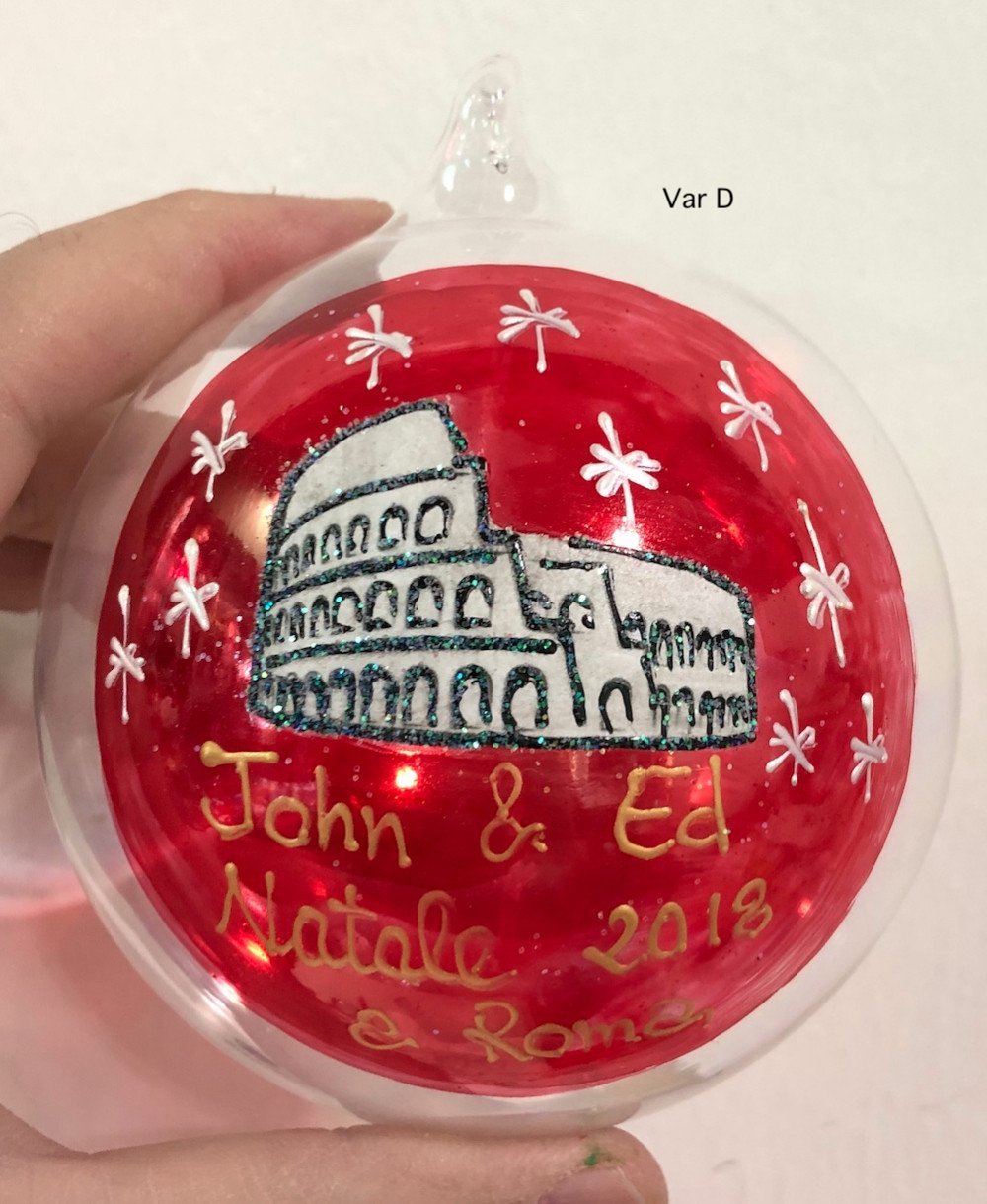 Pallina di Natale in vetro trasparente decorata " come vuoi tu" - immagine 4