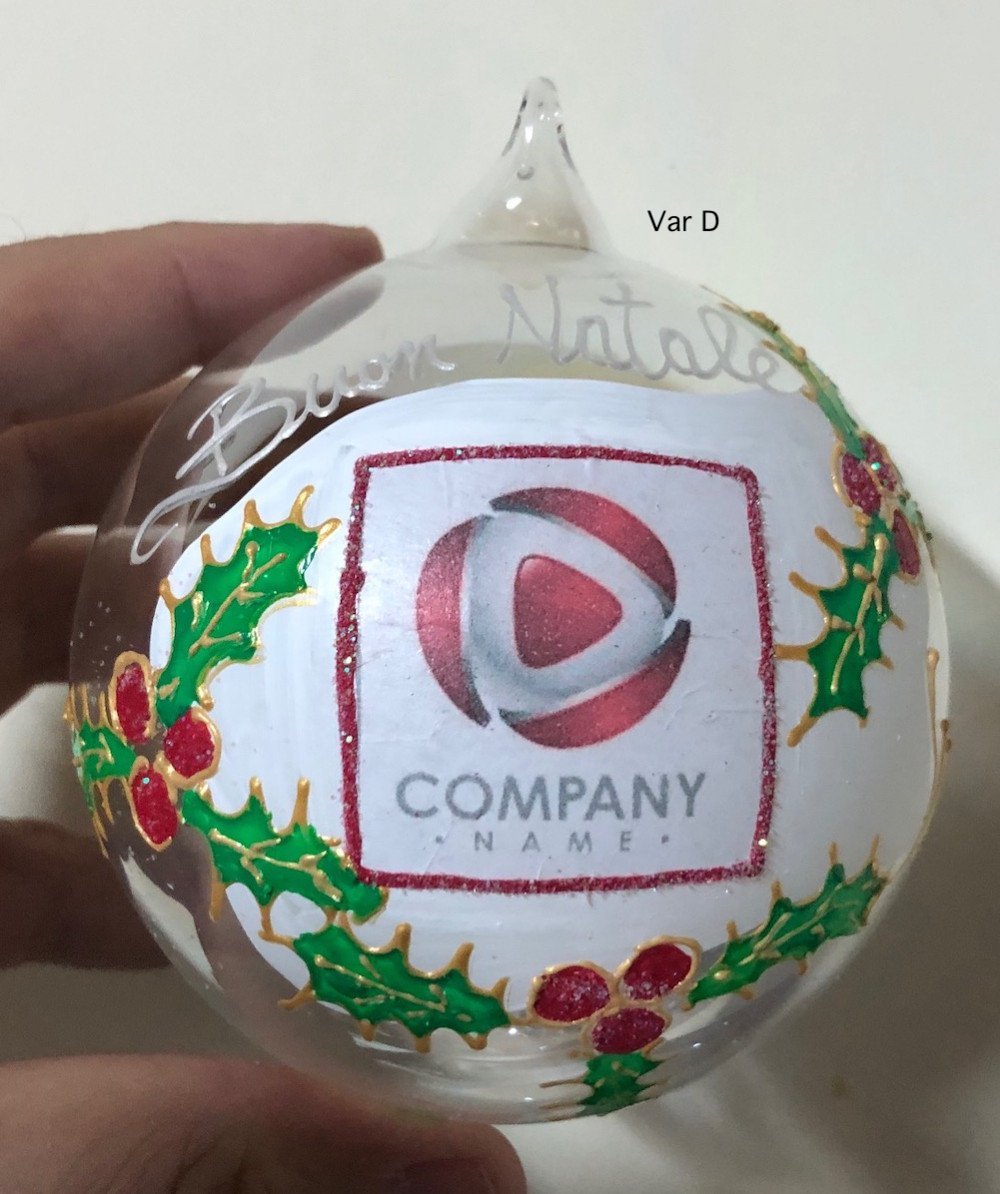 Pallina di Natale in vetro trasparente decorata " come vuoi tu". - immagine 4
