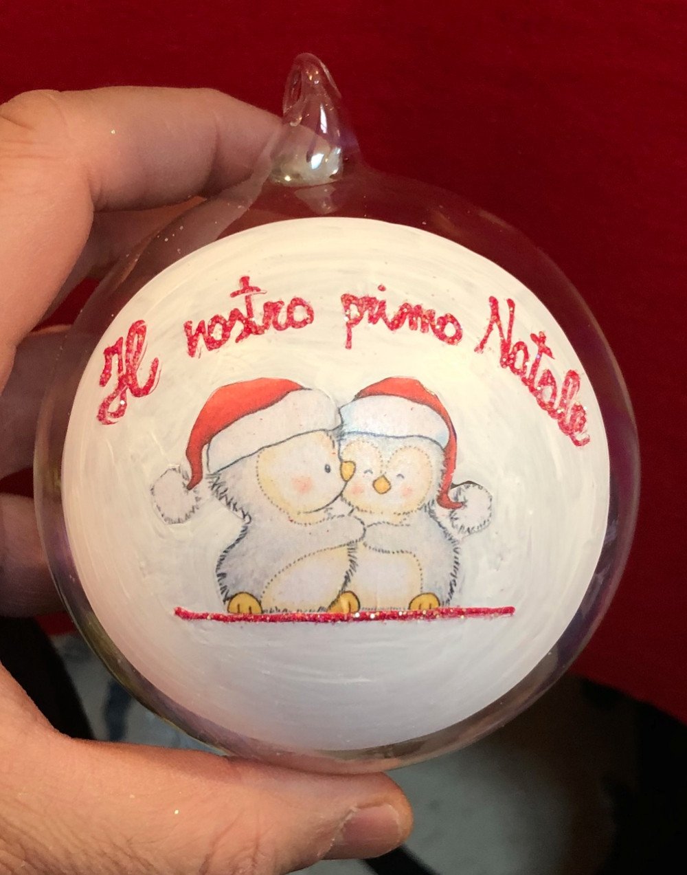 Pallina Natalizia con scritta " Il ns primo natale da sposati" - immagine 2