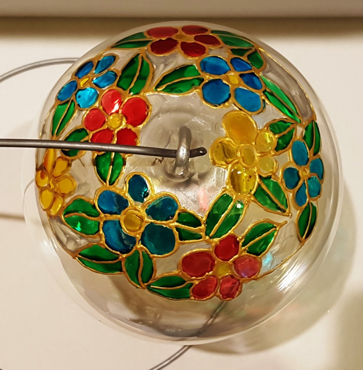 Pallina di Natale in vetro personalizzabile, Fiori - immagine 2